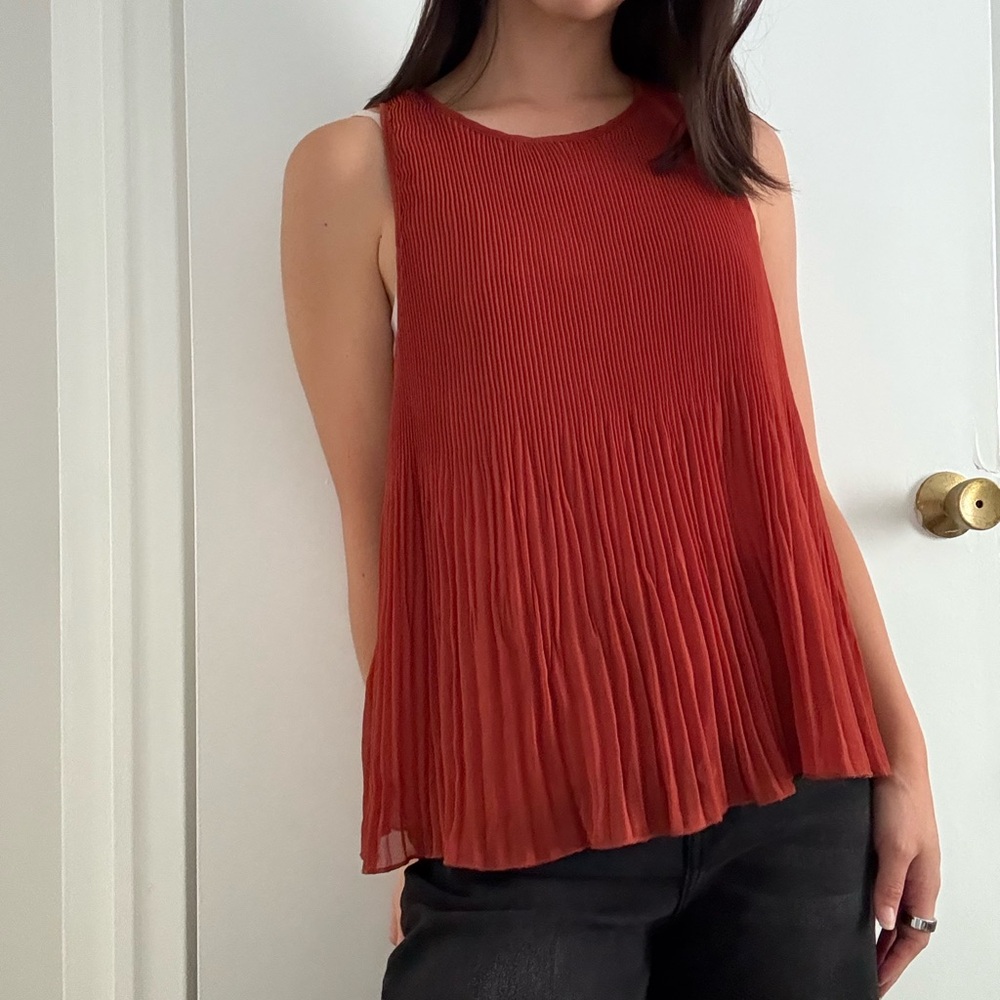 Pull&Bear Rust Pleated Tank Top